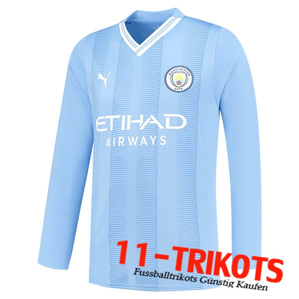 Neues Fussball Trikots Manchester City Heimtrikot Langarm 2023/2024