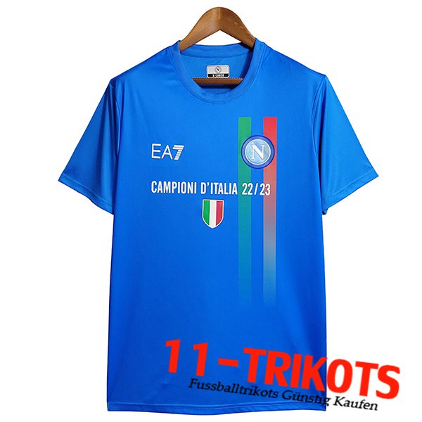 SSC Neapel Italien Champions T-Shirt Blau 2022/2023