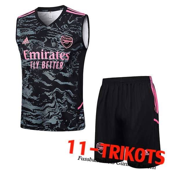 Arsenal Trainings-Tanktop + Shorts Schwarz 2023/2024 -02