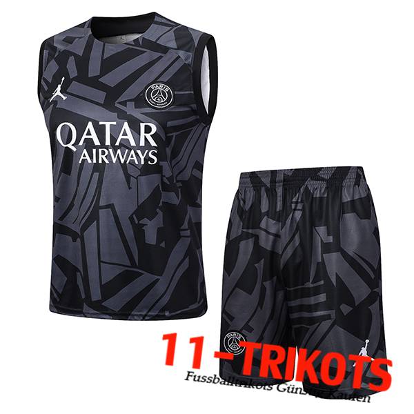 Jordan PSG Trainings-Tanktop + Shorts Schwarz/Grau 2023/2024