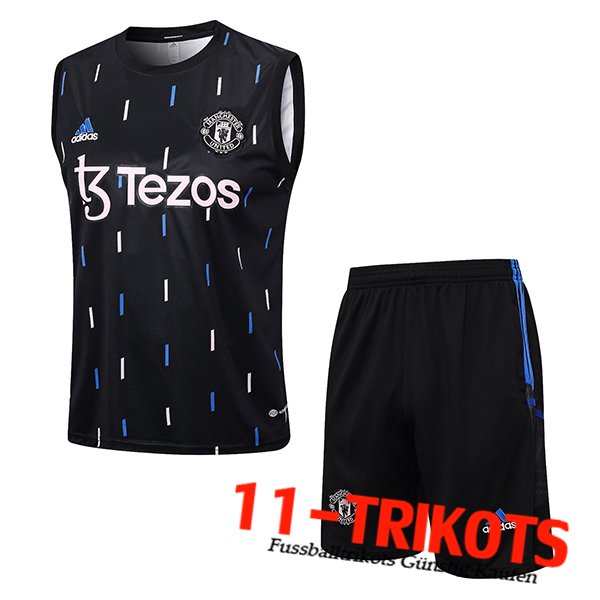 Manchester United Trainings-Tanktop + Shorts Schwarz 2023/2024 -03