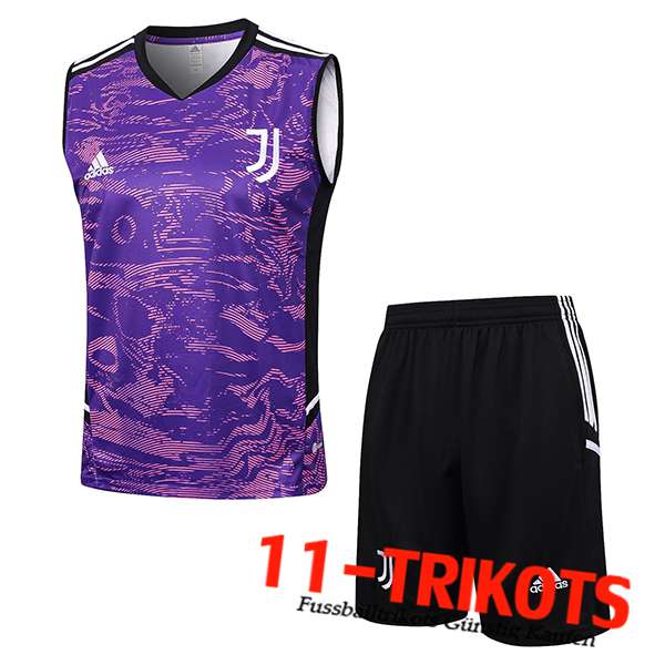 Juventus Trainings-Tanktop + Shorts lila 2023/2024 -02