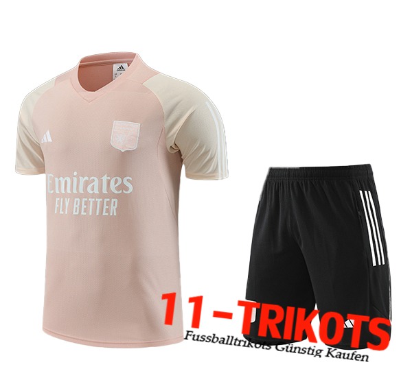 Lyon Trainingstrikot + Shorts Rosa 2023/2024 -02