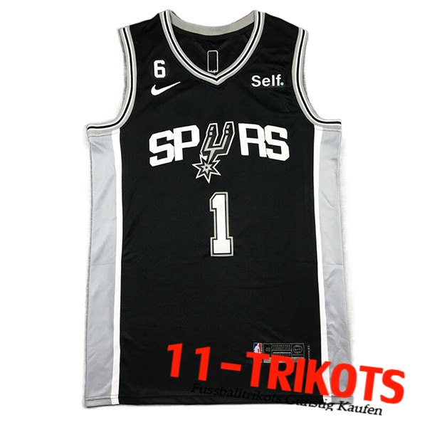 Trikots San Antonio Spurs (WEMBANYAMA #1) 2023/24 Schwarz