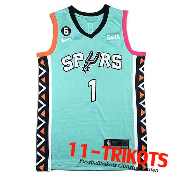 Trikots San Antonio Spurs (WEMBANYAMA #1) 2023/24 Grün