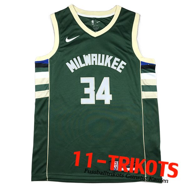 Trikots Milwaukee Bucks (ANTETOKOUNMPO #34) 2023/24 Grün
