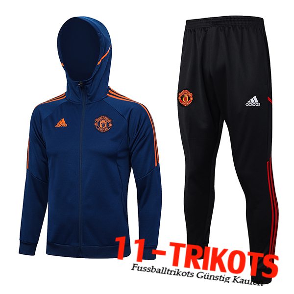 Manchester United Trainingsanzug Mit Kapuze Trainingsjacke Windbreaker Navy blau 2023/2024