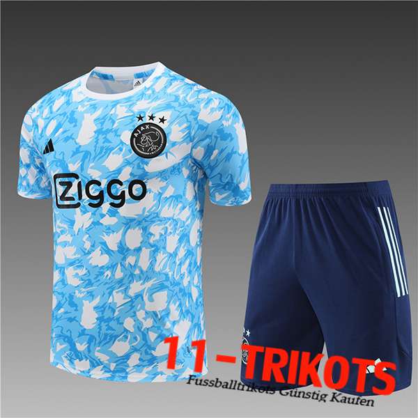 Ajax Trainingstrikot + Shorts Kinder Hellblau 2023/2024