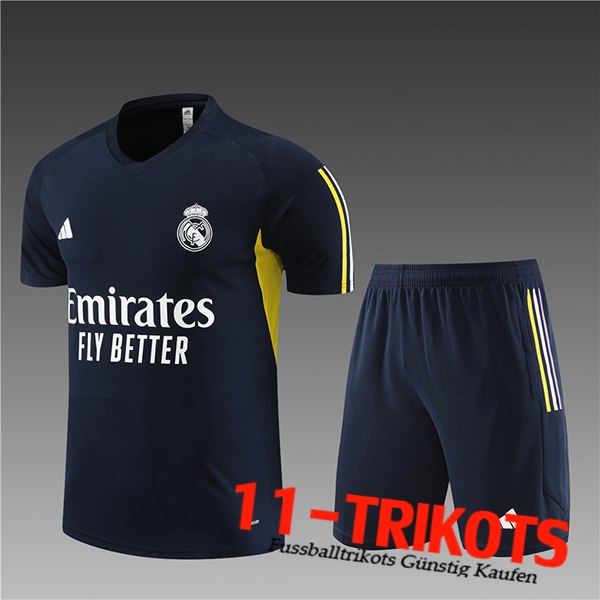 Real Madrid Trainingstrikot + Shorts Kinder Navy blau 2023/2024