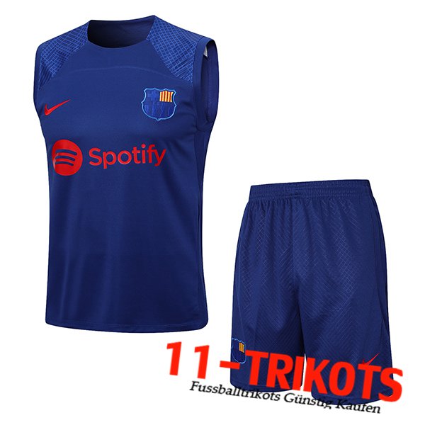 FC Barcellona Trainings-Tanktop + Shorts Blau 2023/2024 -02
