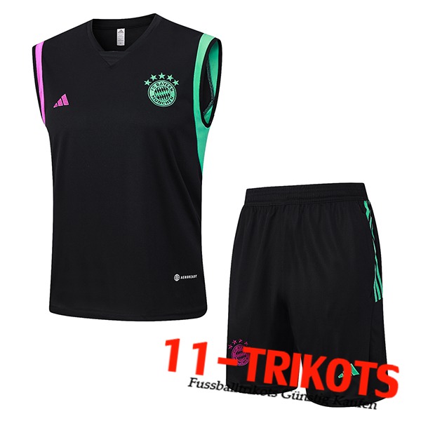 Bayern München Trainings-Tanktop + Shorts Schwarz 2023/2024 -02