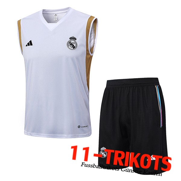 Real Madrid Trainings-Tanktop + Shorts Weiß 2023/2024 -03