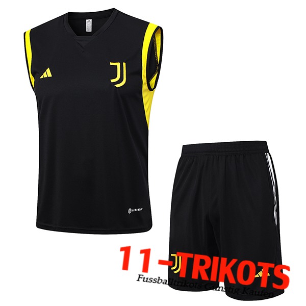 Juventus Trainings-Tanktop + Shorts Schwarz 2023/2024