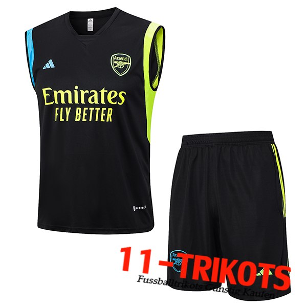 Arsenal Trainings-Tanktop + Shorts Schwarz 2023/2024 -03