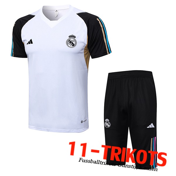Real Madrid Trainingstrikot + Shorts Weiß 2023/2024 -05