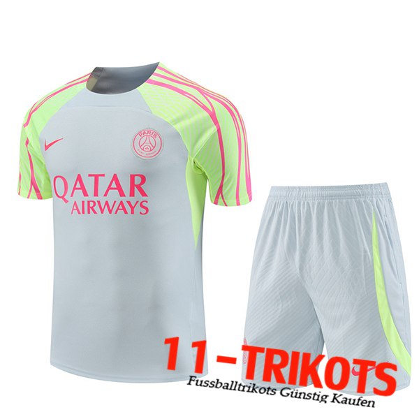 PSG Trainingstrikot + Shorts Hellgrau 2023/2024