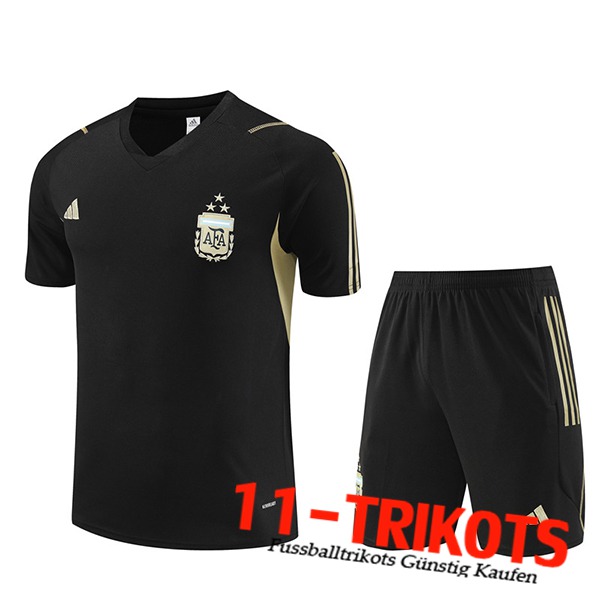 Argentinien Trainingstrikot + Shorts Schwarz 2023/2024