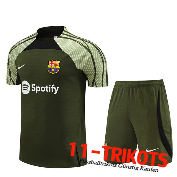 FC Barcellona Trainingstrikot + Shorts Grün 2023/2024 -02
