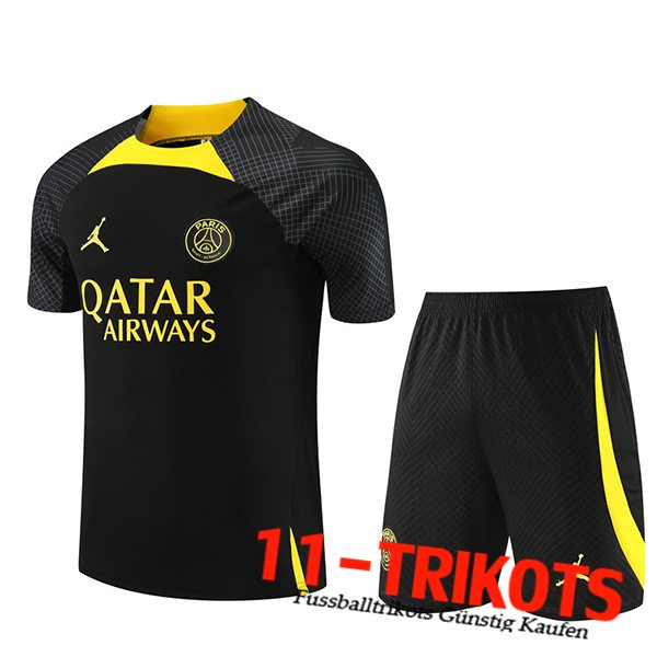 Jordan PSG Trainingstrikot + Shorts Schwarz/Gelb 2023/2024