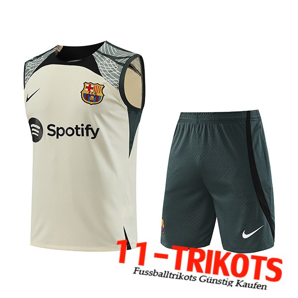 FC Barcellona Trainings-Tanktop + Shorts Gelb 2023/2024 -03