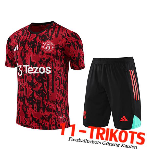 Jordan Manchester United Trainingstrikot + Shorts Rot 2023/2024
