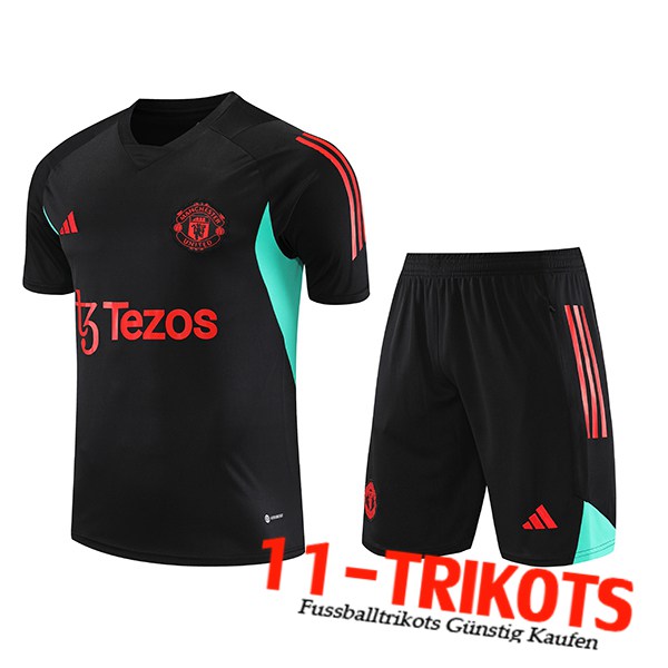 Jordan Manchester United Trainingstrikot + Shorts Schwarz 2023/2024