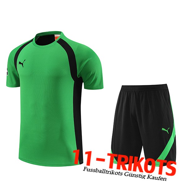 Puma Trainingstrikot + Shorts Grün 2023/2024