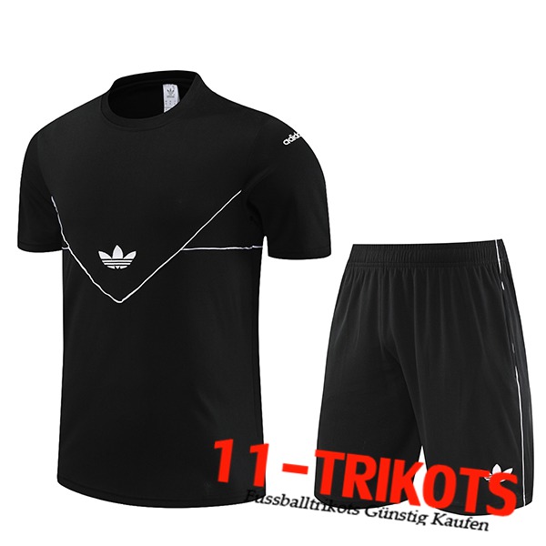 Adidas Trainingstrikot + Shorts Schwarz 2023/2024