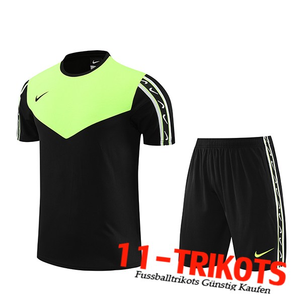 Nike Trainingstrikot + Shorts Schwarz/Grün 2023/2024