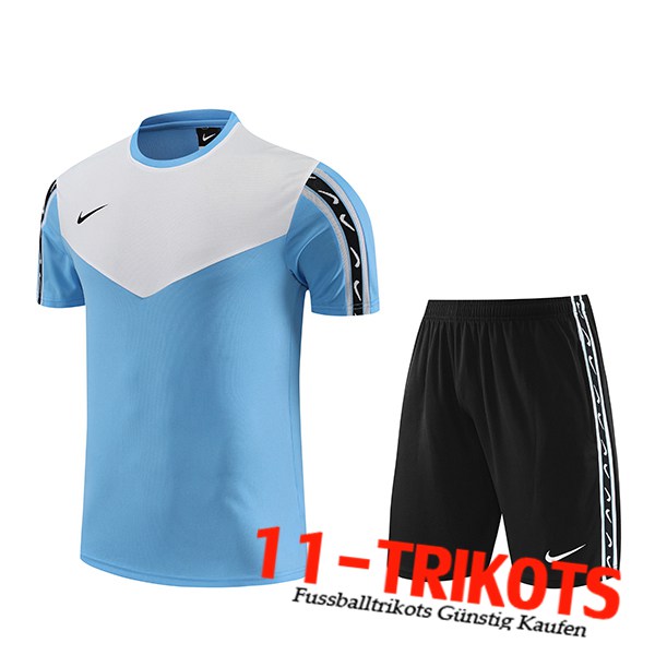 Nike Trainingstrikot + Shorts Blau/Weiß 2023/2024