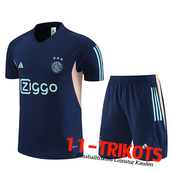 Ajax Trainingstrikot + Shorts Blau 2023/2024