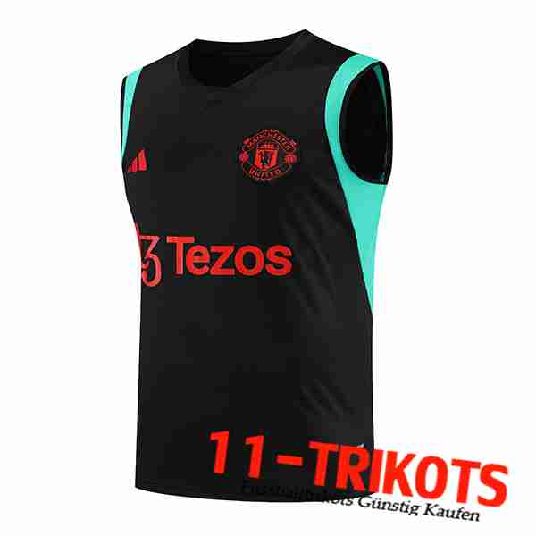 Manchester United Trainings-Tanktop Schwarz 2023/2024 -04