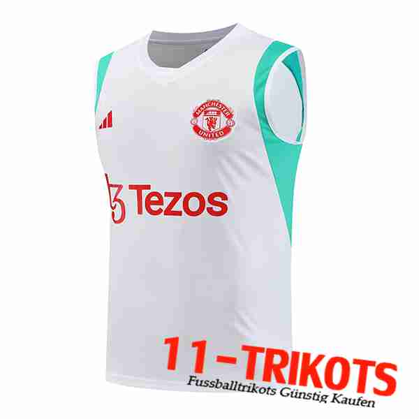 Manchester United Trainings-Tanktop Weiß 2023/2024 -03