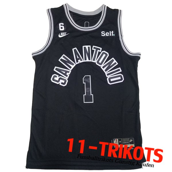 San Antonio Spurs Trikots (WEMBANYAMA #1) 2023/24 Schwarz -03