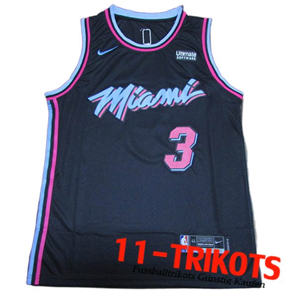 Miami Heat Trikots (WADE #3) 2023/24 Schwarz -03