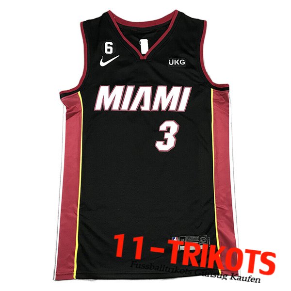 Miami Heat Trikots (WADE #3) 2023/24 Schwarz -02
