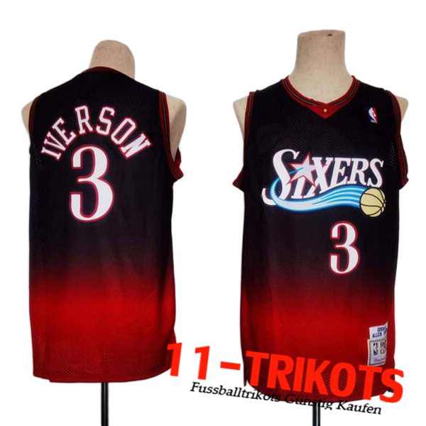 Philadelphia 76ers Trikots (IVERSON #3) 2023/24 Schwarz/Rot