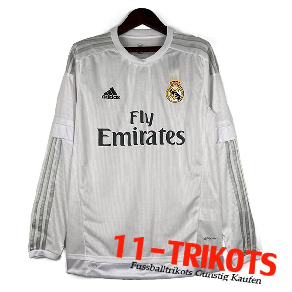 Real Madrid Fussball Trikots Retro Heimtrikot Langarms 2015/2016