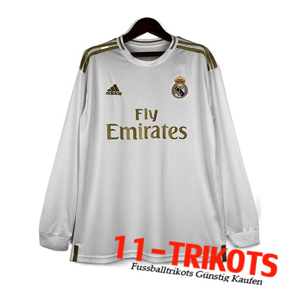 Real Madrid Fussball Trikots Retro Heimtrikot Langarms 2019/2020