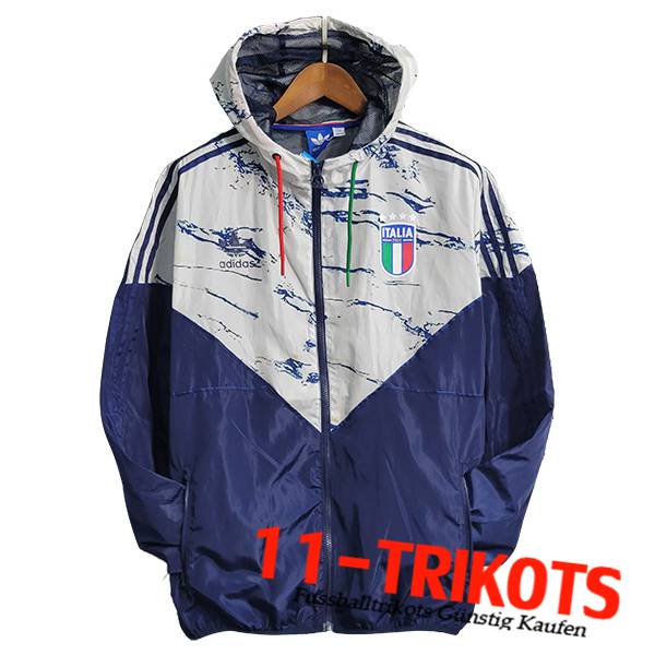 Italien Windjacke Weiß/Blau 2023/2024