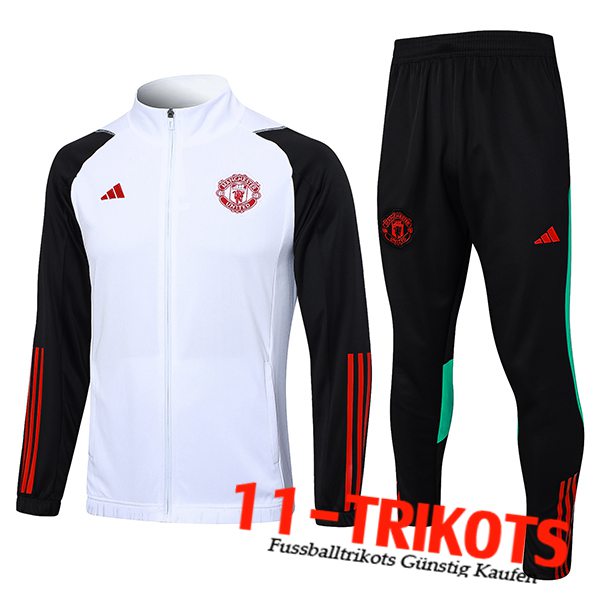 Manchester United Trainingsanzug (Jacke) Weiß 2023/2024