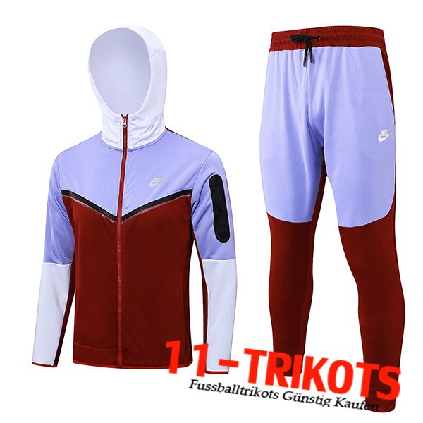 Nike Trainingsanzug Mit Kapuze Trainingsjacke Windbreaker Rot/lila 2023/2024 -02
