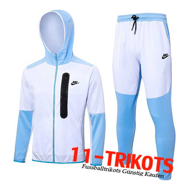 Nike Trainingsanzug Mit Kapuze Trainingsjacke Windbreaker Weiß/Blau 2023/2024