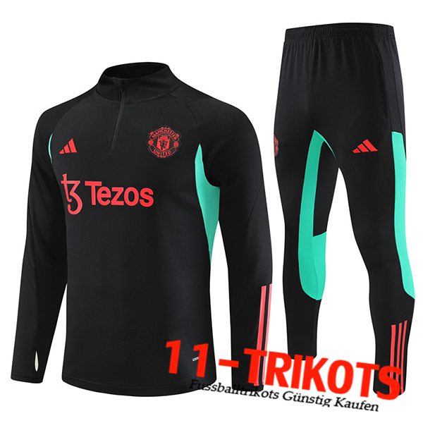 Manchester United Trainingsanzug Schwarz 2023/2024 -03