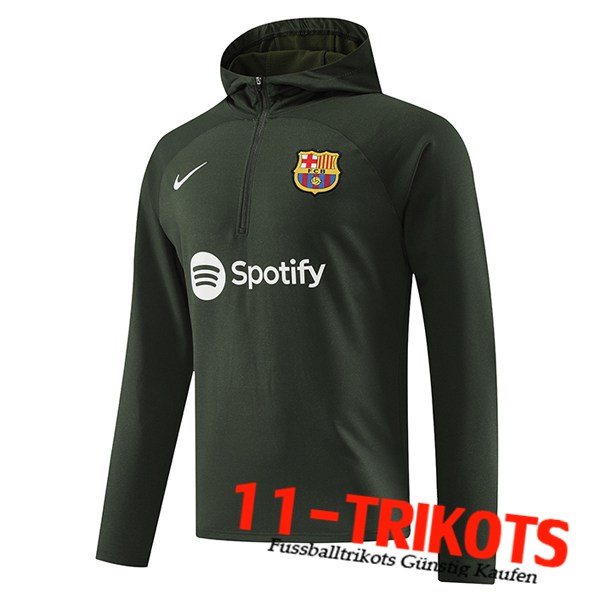 FC Barcellona Training Sweatshirt Mit Kapuze Grün 2023/2024