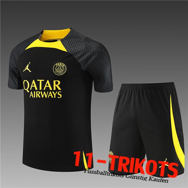 Jordan PSG Trainingstrikot + Shorts Kinder Schwarz/Gelb 2023/2024