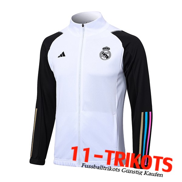 Real Madrid Trainingsjacke Weiß 2023/2024
