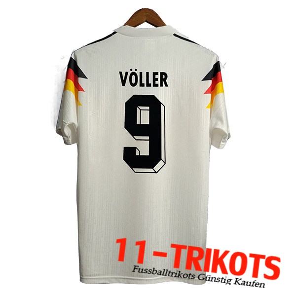 Deutschland Retro 9#VOLLER Heimtrikot 1990