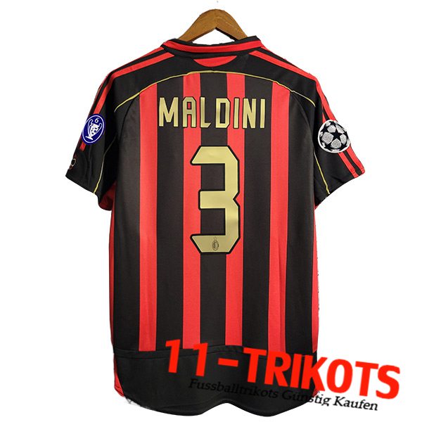 AC Milan Retro 3#MALDINI Heimtrikot Langarms 2006/2007