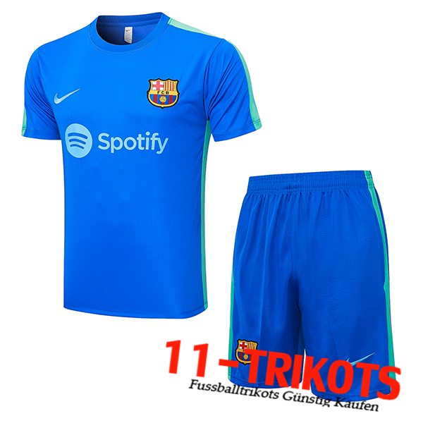 FC Barcellona Trainingstrikot + Shorts Blau 2023/2024 -02